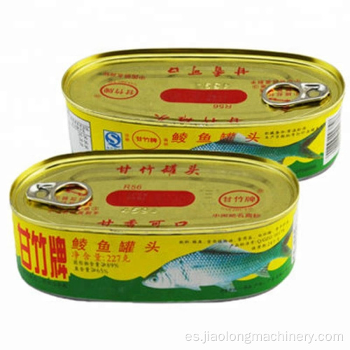 lata ovalada para línea de envasado de atún sardina pescado